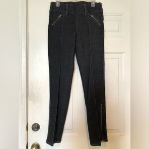 Moda International Black Slim Leg Denim Pants with Zippers